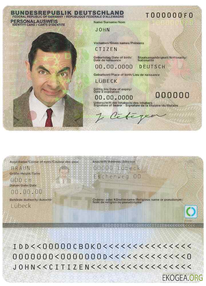 Carte d'identité Allemagne